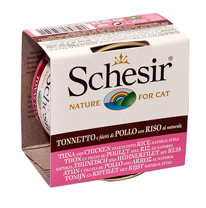 [AG75050] Schesir Cat Nat. Brine Rice Tuna & Chicken (12 x 85 gr.)