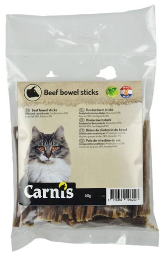 [CS54621] Carnis Kat Sticks Runderdarm (5 x 50 gr.)