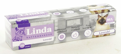 [LIN392] Kattenbakzak Lavendel Linda 10 st.