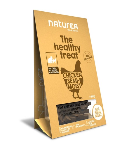 [NT37066] Naturea Cat Treats Chicken Semi-Moist (8 x 100 gr.)